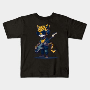 Bass Guitar Tiger Kids T-Shirt